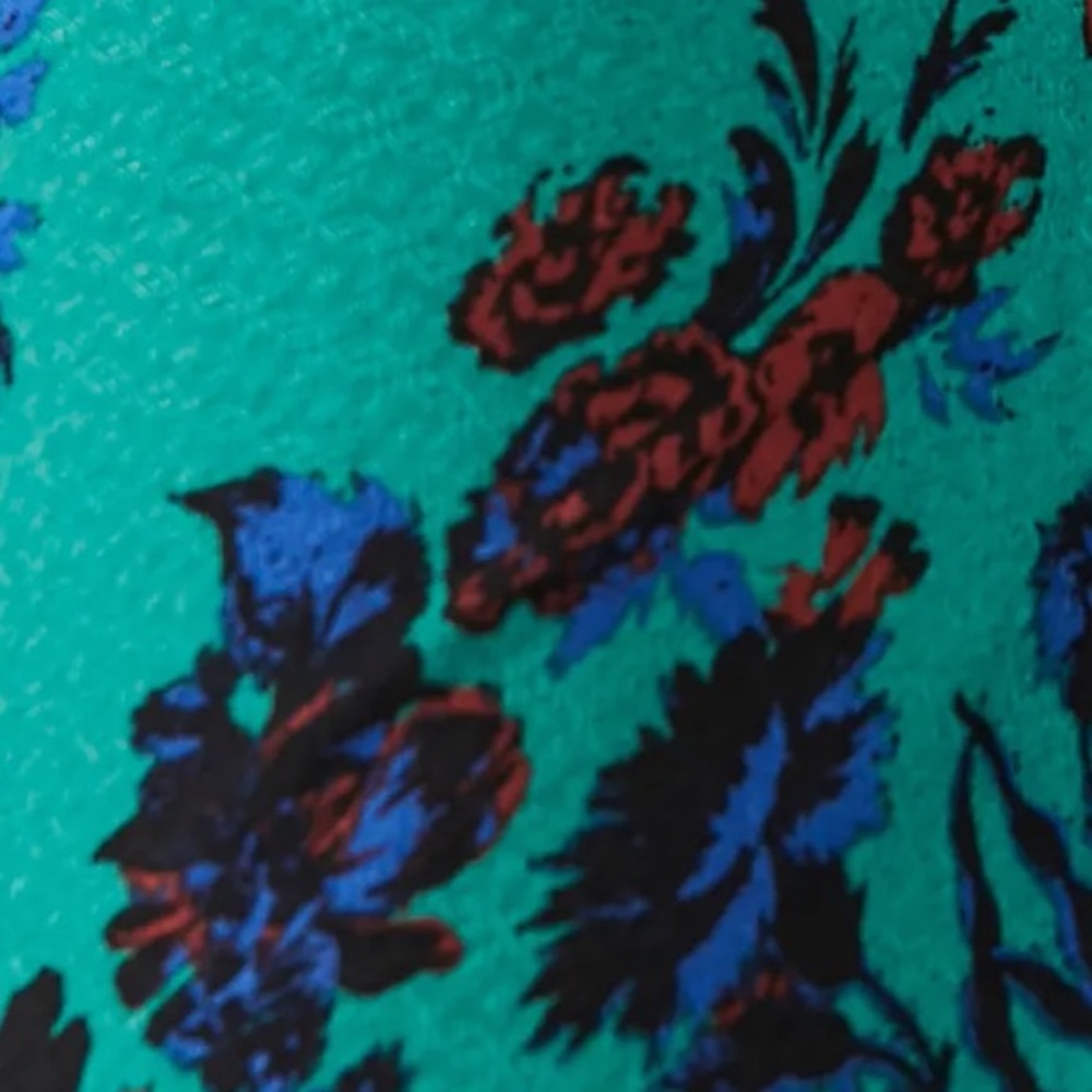 NEW Free People Hilary Printed Top in Green Combo - Picture 7 of 7